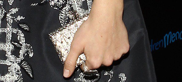 Emmy Rossum's tiny diamante-encrusted minaudière