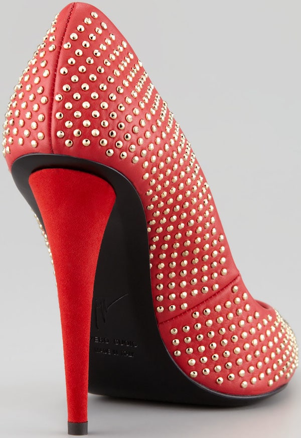 Giuseppe Zanotti "Ester" Studded Pumps in Red