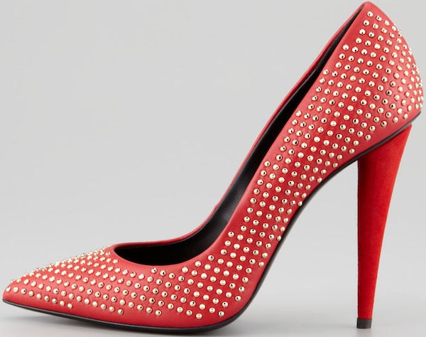 Giuseppe Zanotti "Ester" Studded Pumps in Red