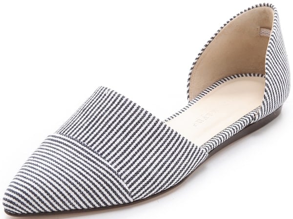 Jenni Kayne D'Orsay Flats in Striped Denim