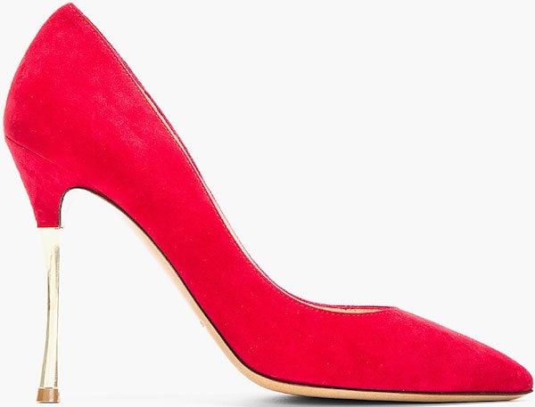 Nicholas Kirkwood Pin-Heeled Pumps in Red Suede