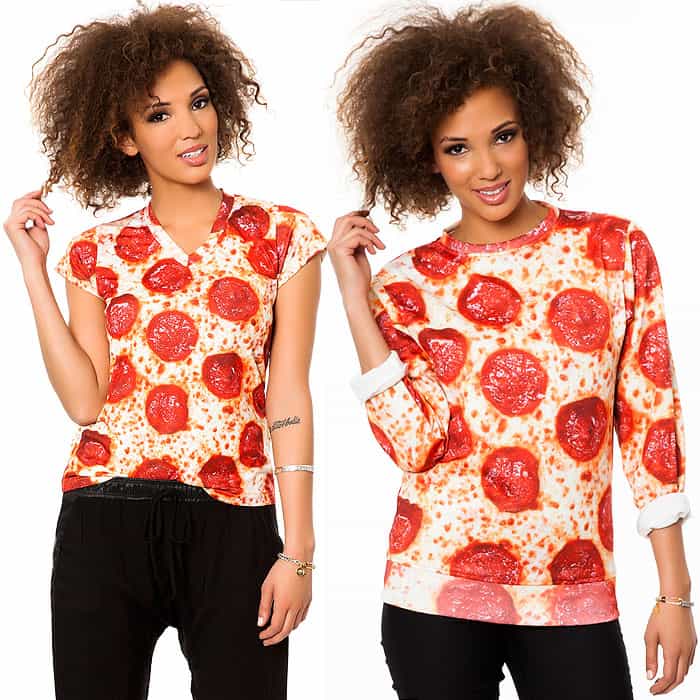 Pepperoni print tops