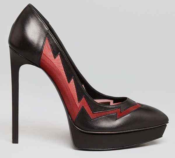 Saint Laurent "Janis" Lightning Bolt Pumps in Red