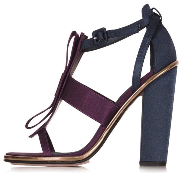 Topshop "Raspberry" Bow-Embellished Sandals in Purple/Blue