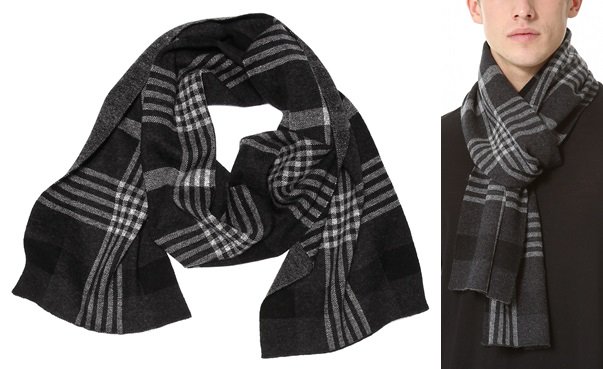 Vince Plaid Jacquard Scarf