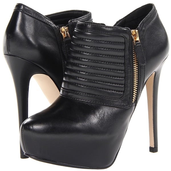 ALDO 'Bottoni' Black Leather Heels