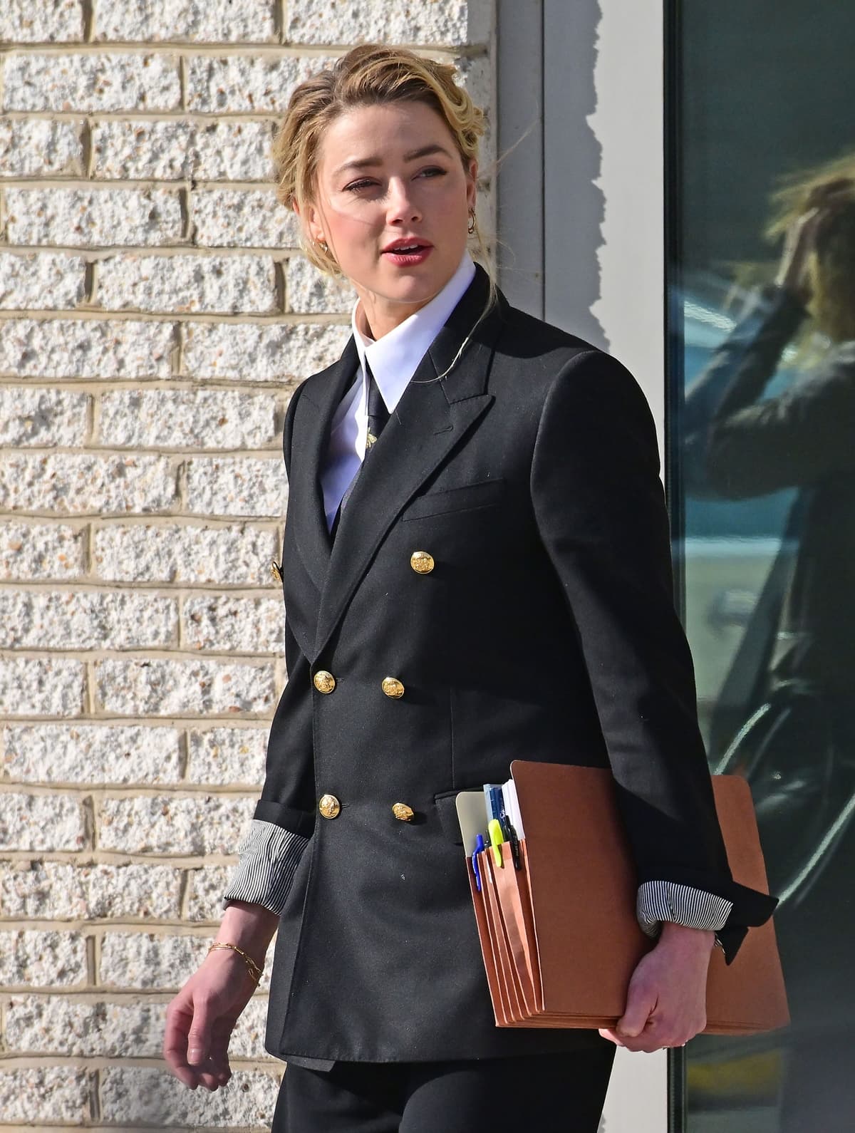 Amber Heard departs after her trial recessed for the day at the Fairfax County Courthouse