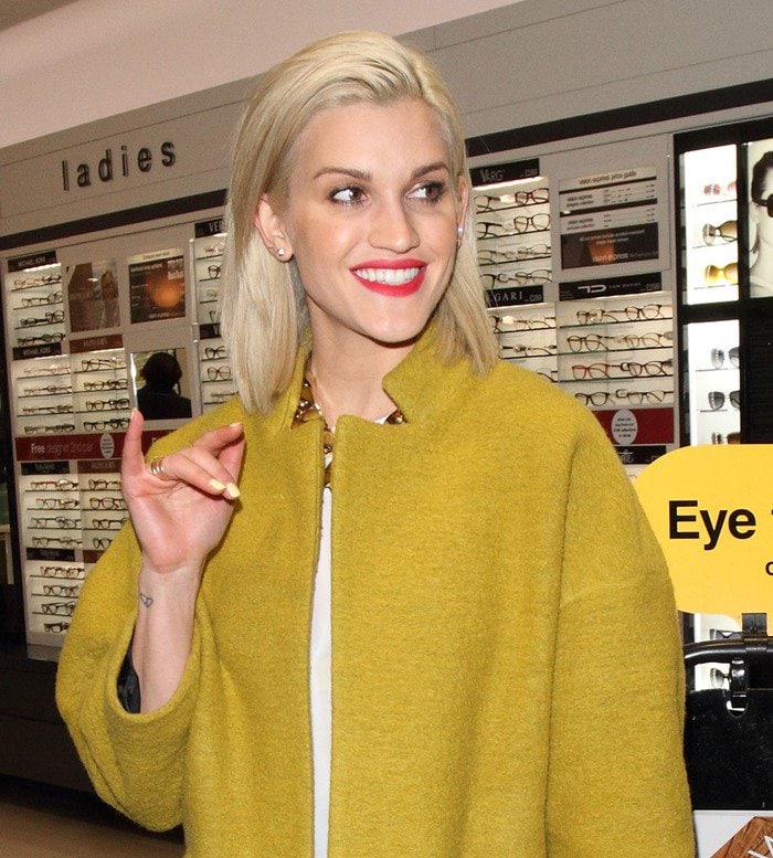 Ashley Roberts wears her short blonde hair down at the Ralph Lauren Eyewear Launch Party