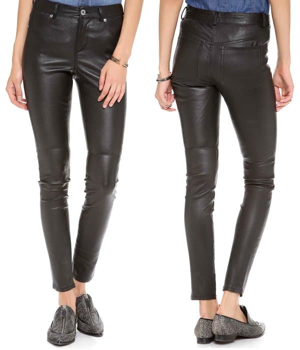 Leather skinny pants are an edgy alternative to denim