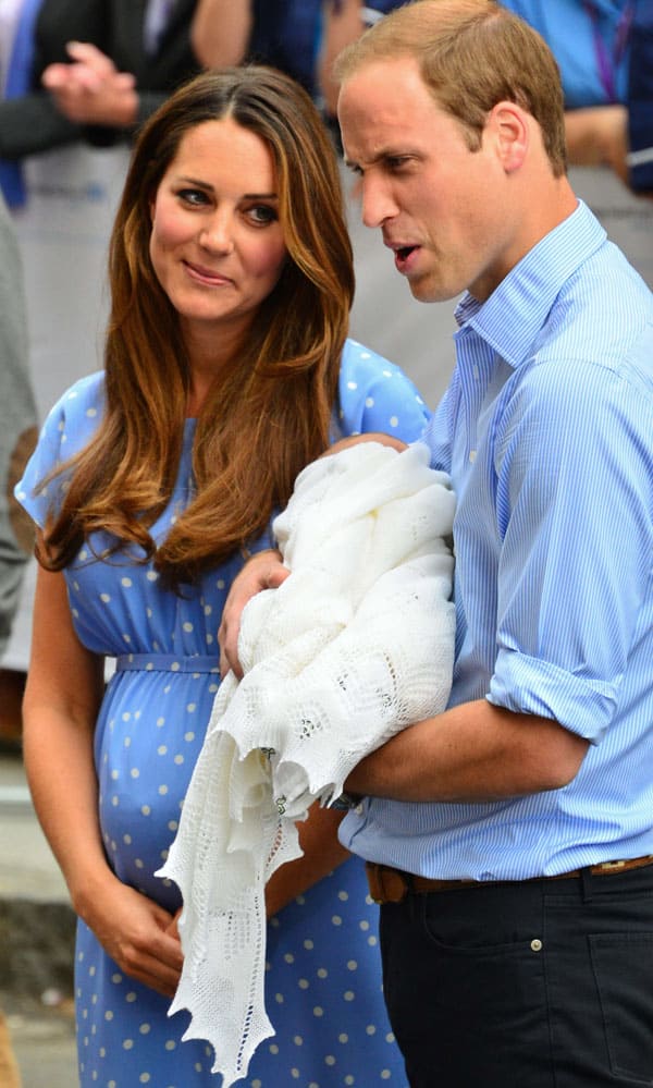 Prince William and Kate Middleton with baby