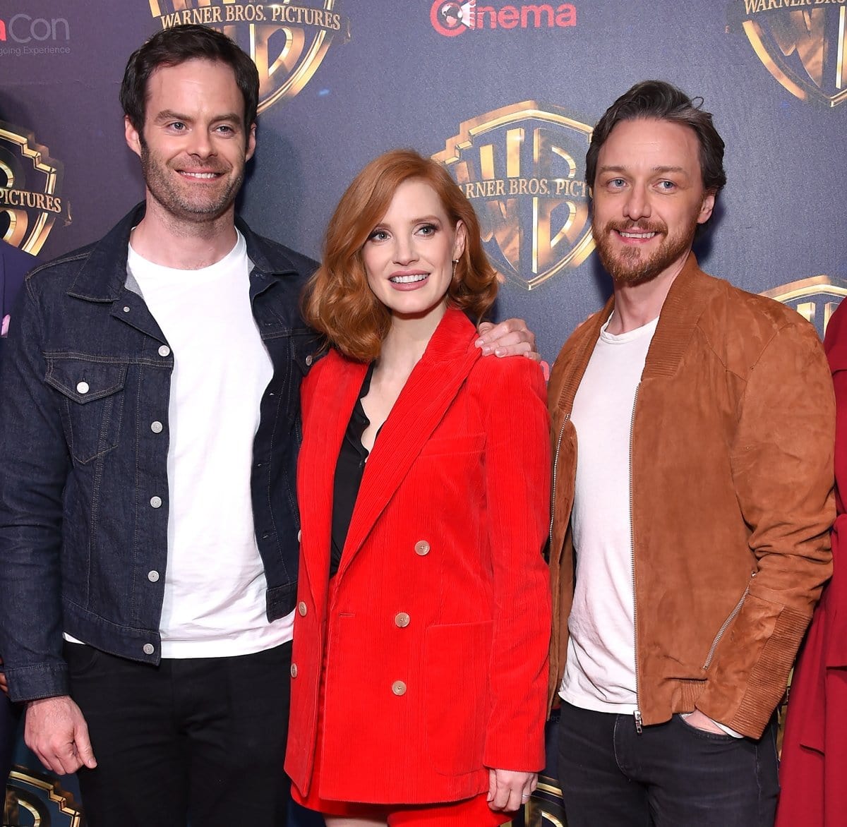 Bill Hader, Jessica Chastain, and James McAvoy attend Warner Bros. Pictures' "The Big Picture" exclusive presentation during CinemaCon