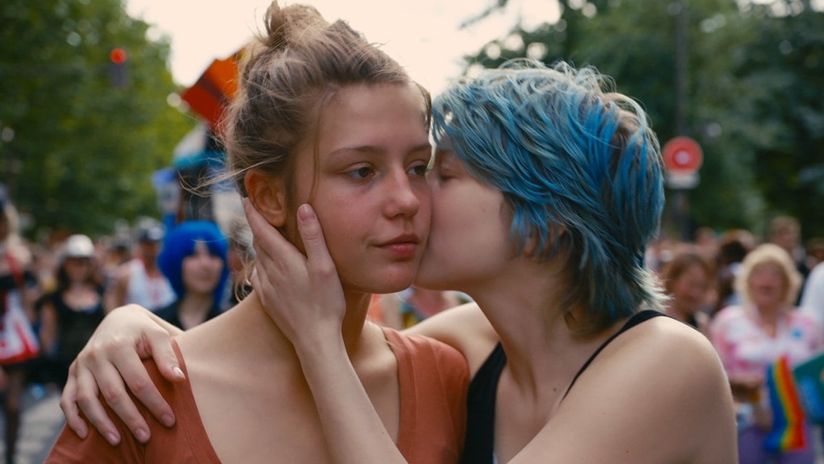 Léa Seydoux as Emma and Adèle Exarchopoulos as Adèle in the 2013 romance film Blue Is the Warmest Colour (French: La Vie d'Adèle – Chapitres 1 & 2)