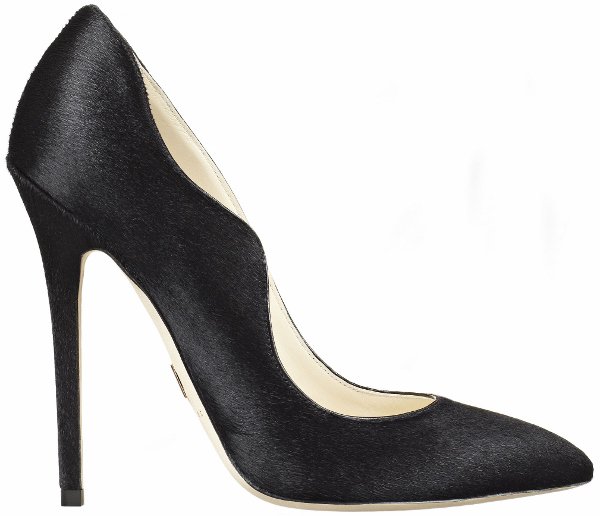 Brian Atwood Black Calf-Hair "Besame" Pumps