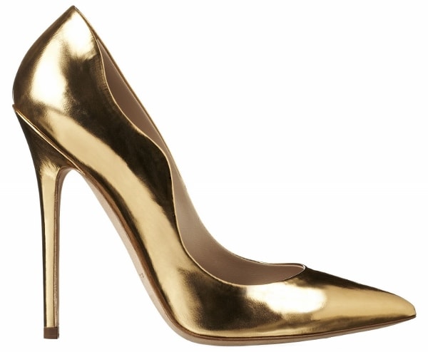 Brian Atwood Gold Leather "Besame" Pumps