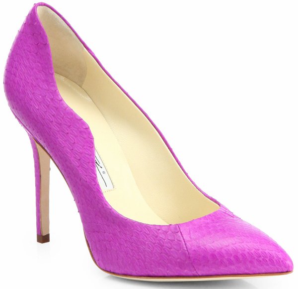 Brian Atwood Purple Snakeskin "Besame" Pumps