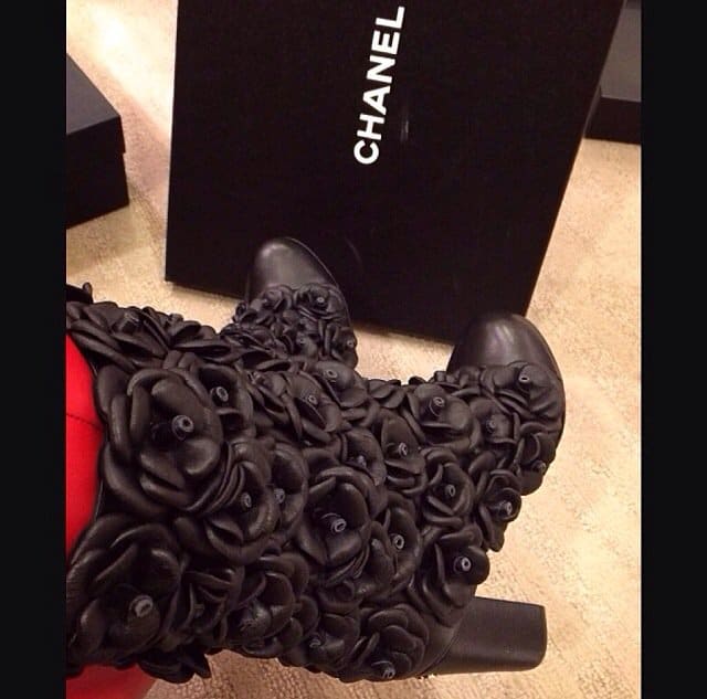 Toya also shared a photo of her floral Chanel “Camellia” boots