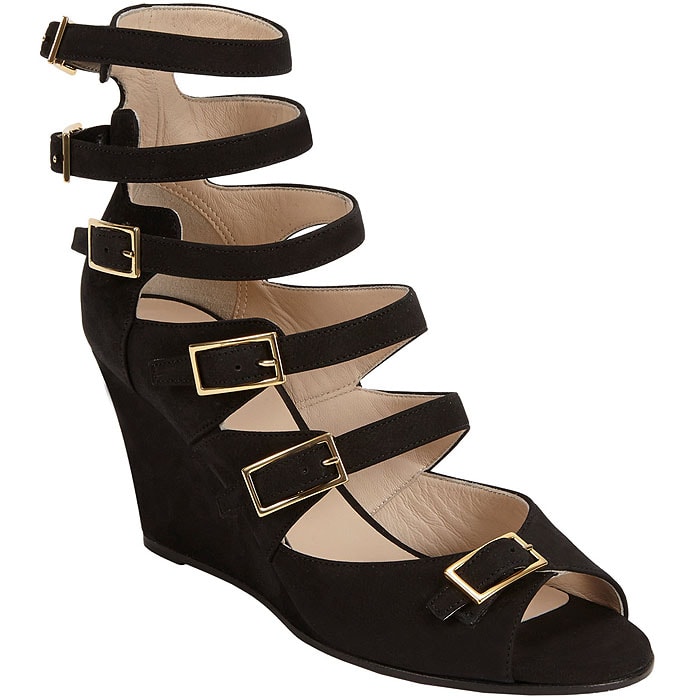 Chloé Multi-Buckled Strappy Wedge Sandals