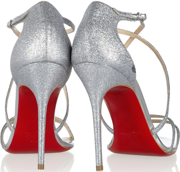 Christian Louboutin "Gwynitta" Open-Toed Sandals in Glitter