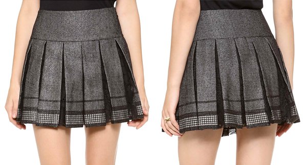 Diane von Furstenberg Ricarda Lace Insert Pleated Skirt