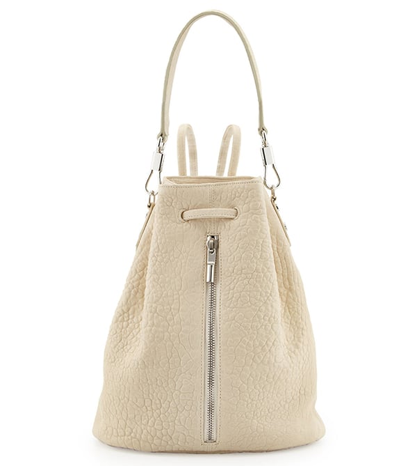 Elizabeth and James Cynnie Leather Drawstring Backpack Ivory