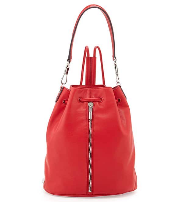 Elizabeth and James Cynnie Leather Drawstring Backpack Red Joy