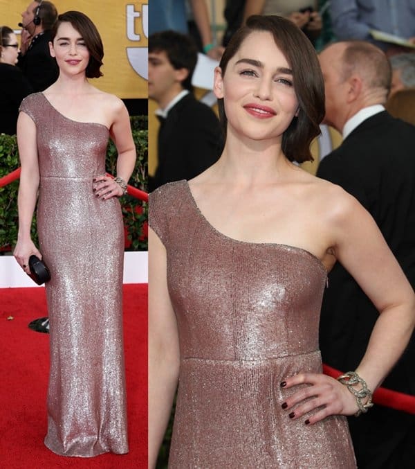 Emilia Clarke in Calvin Klein at the 20th Annual Screen Actors Guild Awards