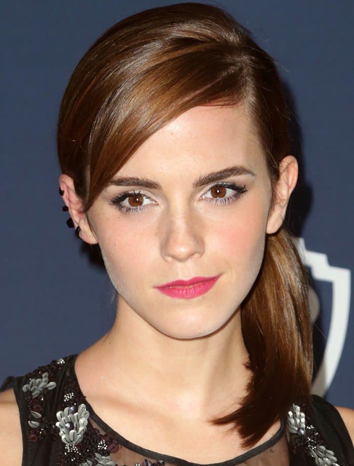 Emma Watson at the 15th Annual Warner Bros. and InStyle Golden Globe Awards after-party held at the Oasis Courtyard at The Beverly Hilton Hotel in Los Angeles, California, on January 12, 2014