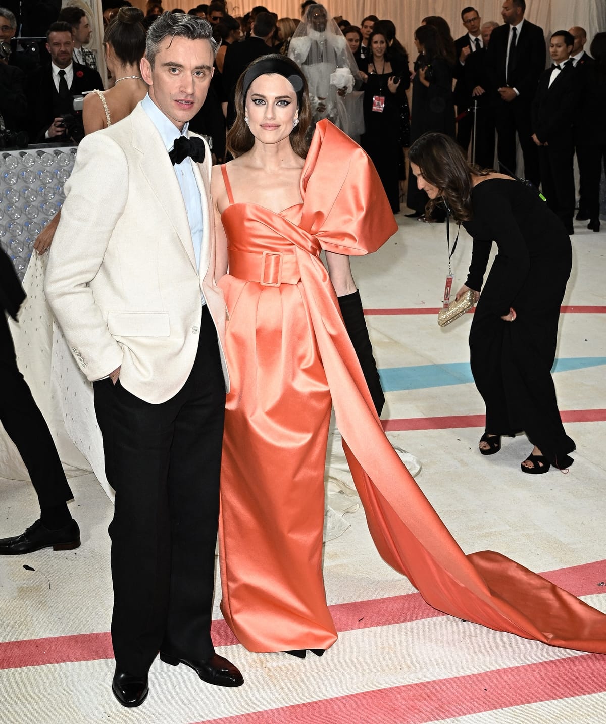 Guillaume Henry and Allison Williams attend The 2023 Met Gala Celebrating "Karl Lagerfeld: A Line Of Beauty"