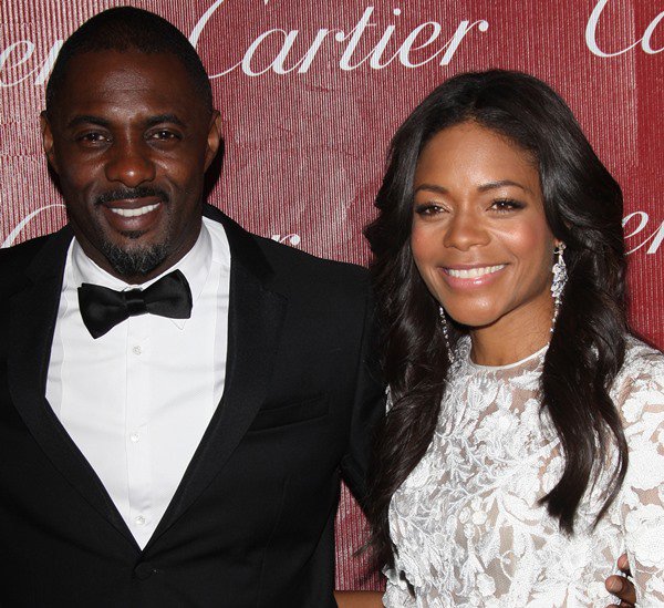 Idris Alba and Naomie Harris pose for photos at the Palm Springs International Film Festival Awards Gala