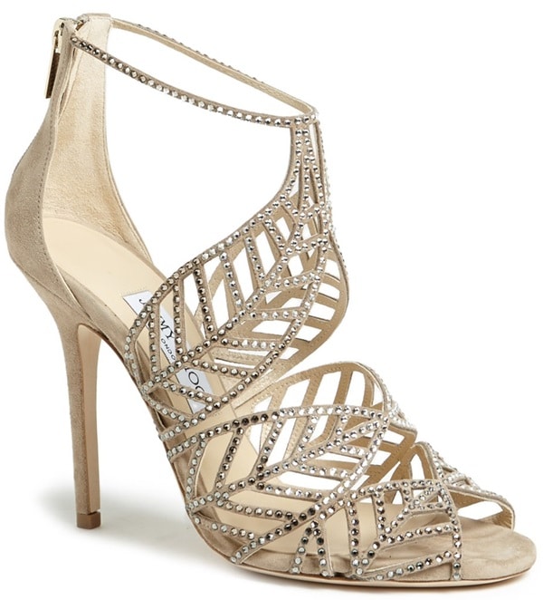 Jimmy Choo "Kallai" Leaf-Detailed Cage Sandals