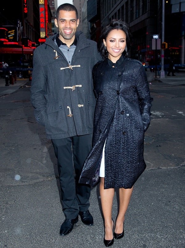 New Year's Eve party hosts Kat Graham and fiancé Cottrell Guidry in New York City on December 31, 2013