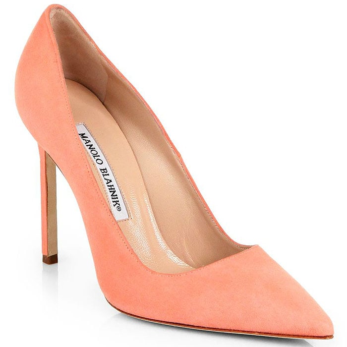 Manolo Blahnik "BB" Pumps in Coral Suede