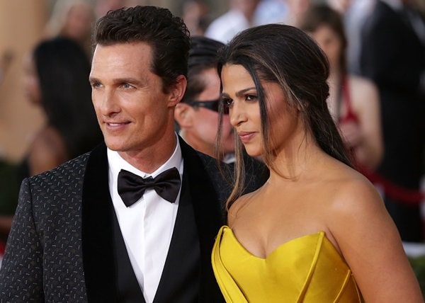 Camila Alves and Matthew McConaughey at the 20th Annual Screen Actors Guild (SAG) Awards held at the Shrine Auditorium in Los Angeles on January 18, 2014