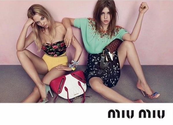 Lea Seydoux and Adele Exarchopoulos for Miu Miu's Resort 2014 campaign