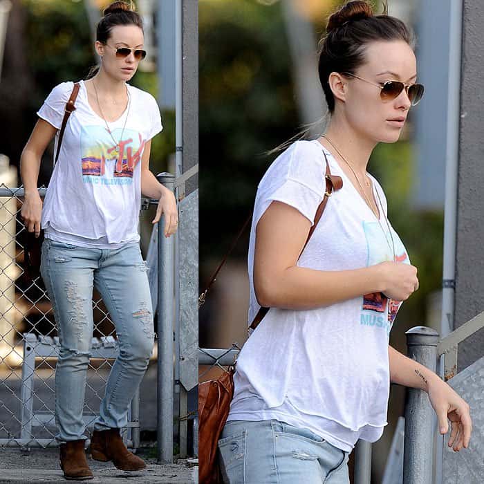 Olivia Wilde pregnant skinny jeans 1