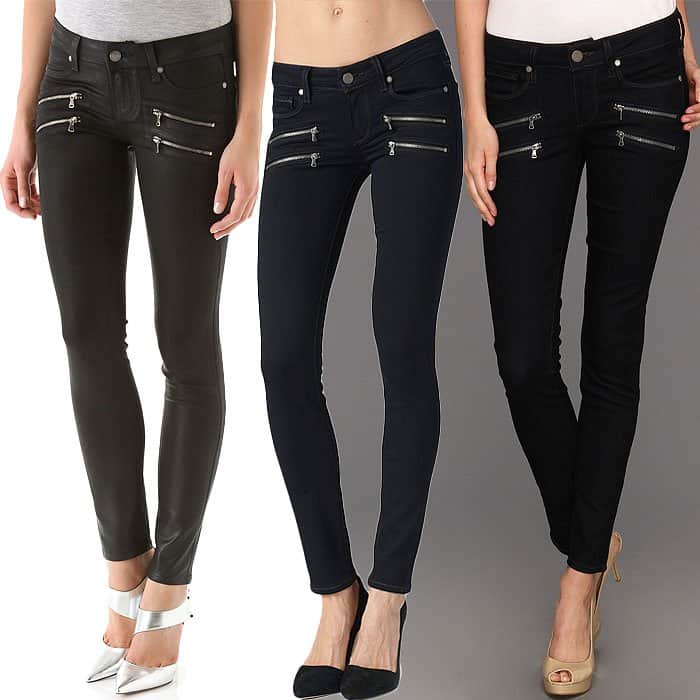 Paige "Edgemont" Zippered Ultra Skinny Jeans