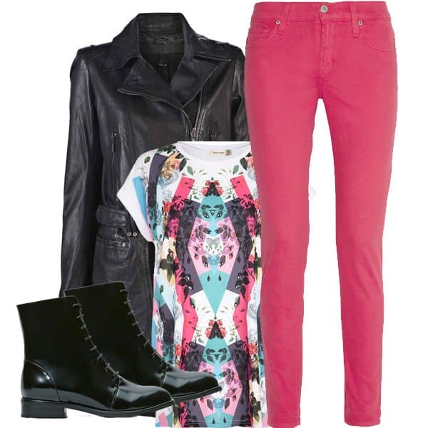 Pink jeans outfit inspired by Jessie J