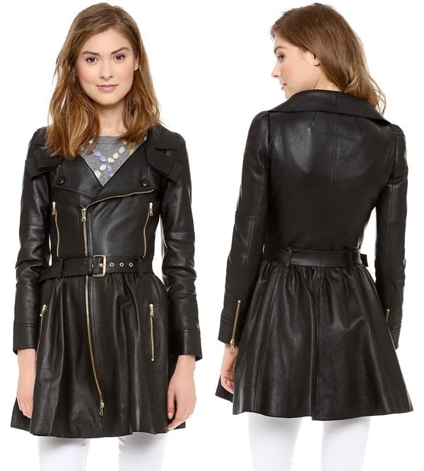 RED Valentino Long Leather Coat