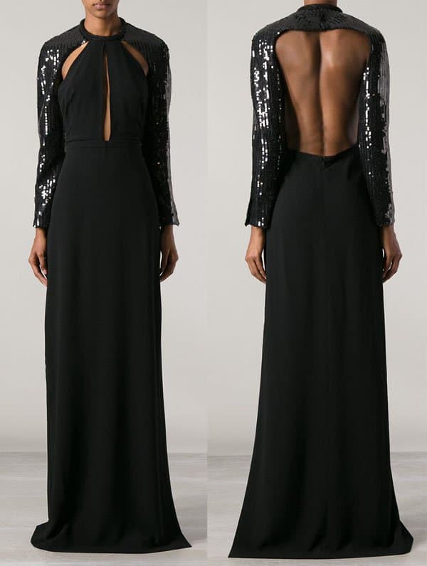 Saint Laurent Embellished Evening Gown