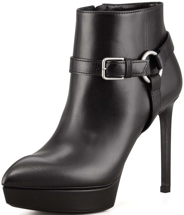 Saint Laurent Leather Platform Harness Booties