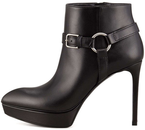 Saint Laurent Leather Platform Harness Booties