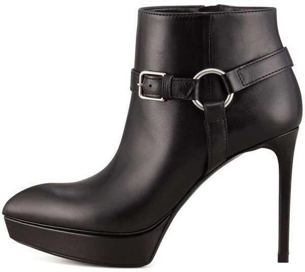 Saint Laurent Leather Platform Harness Booties