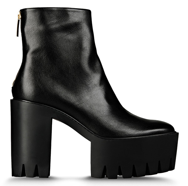 Stella McCartney's Hadley faux-leather ankle boots with a thick platform and heavy-duty tread sole