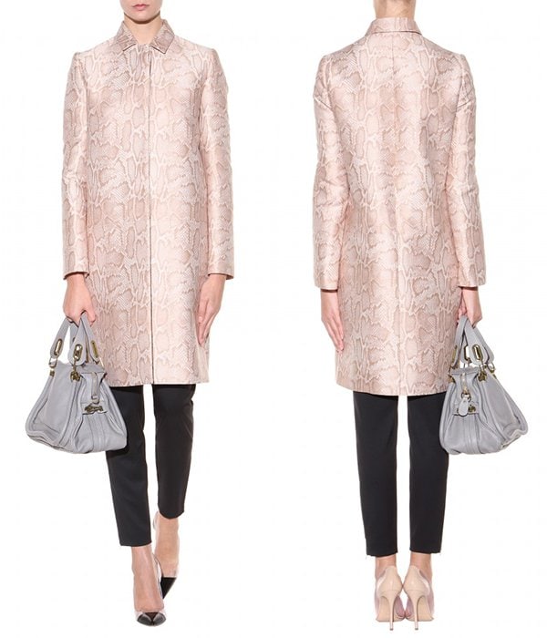 Stella McCartney "Kevin" Python-Jacquard Coat