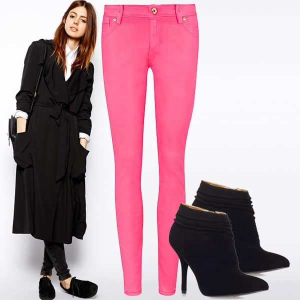Pink jeans outfit inspired by Jessica Alba