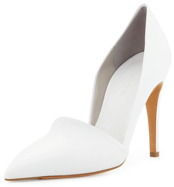 Vince 'Anya' Pointed-Toe Pumps in White