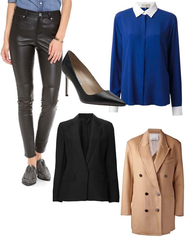 Zoe Hardman inspired fashion with leather pants