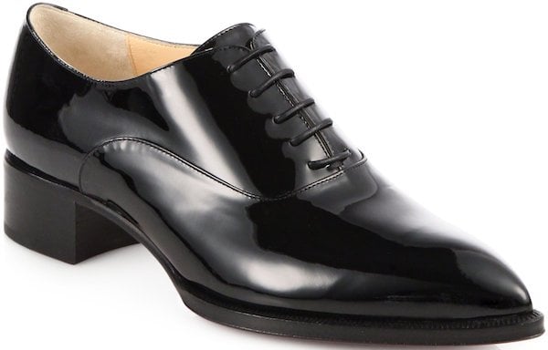 Christian Louboutin "Zazou" Brogues in Black Patent Leather