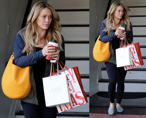 hilary duff leaving salon