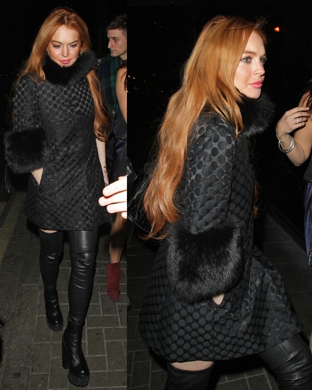 Lindsay Lohan dresses in all-black while out in London